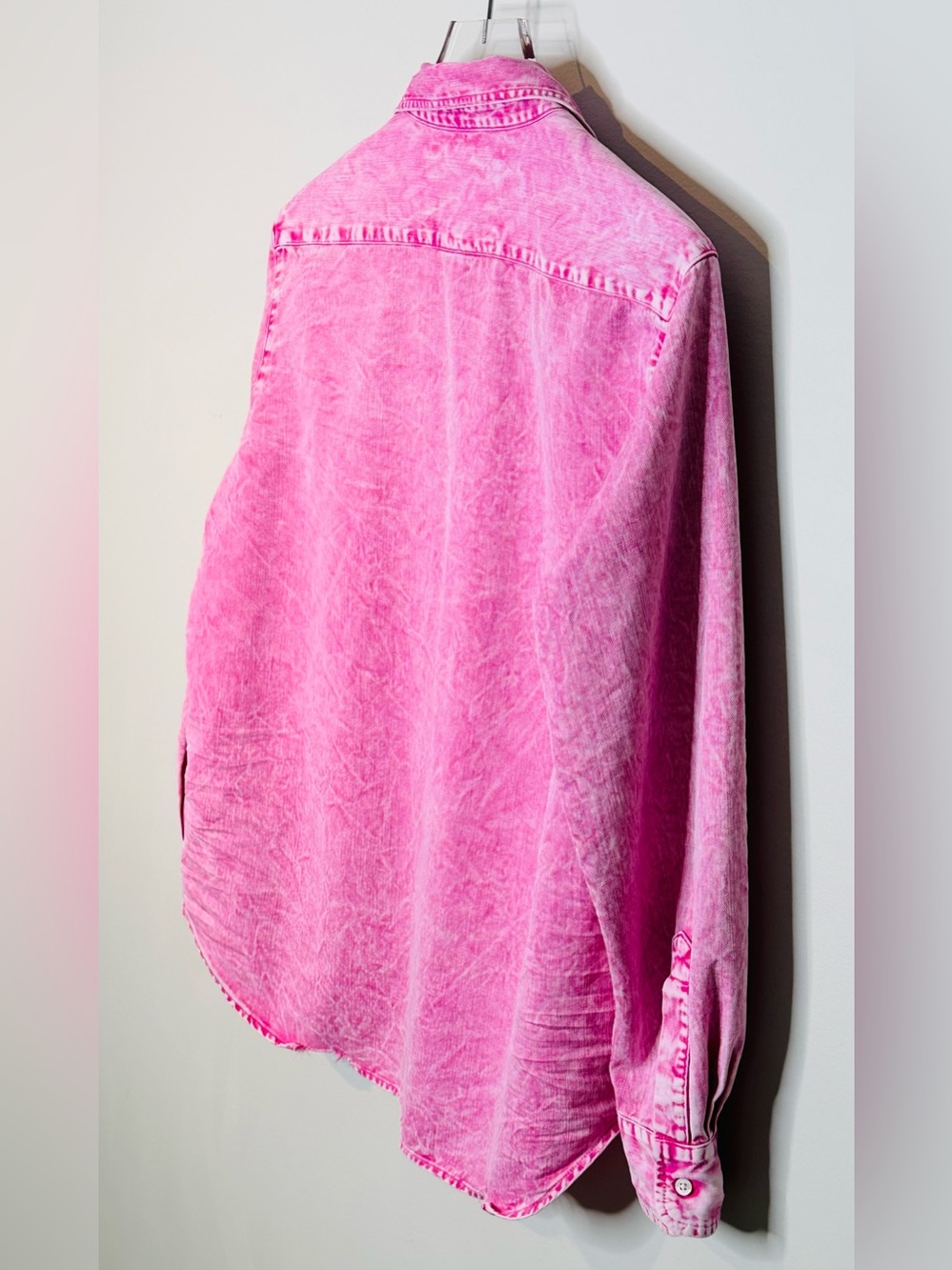 Frank & Eileen Pink Mineral Acid Wash Button Down Shirt Top - Picture 8 of 16